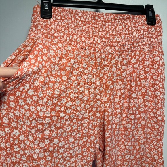 Billabong Summer New Waves 2 Red Floral Wide Leg Pants Large - Picture 3 of 9